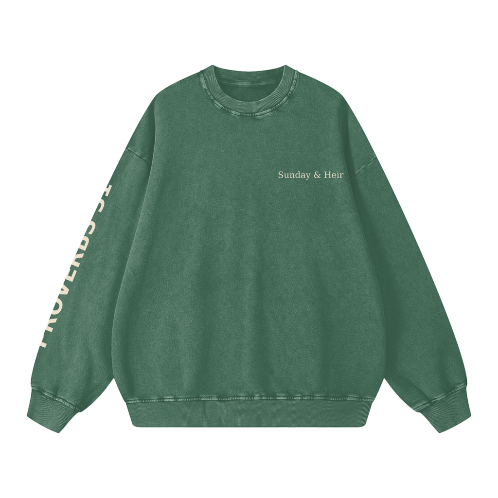 Proverbs 31 Snow Washed Oversized Crewneck