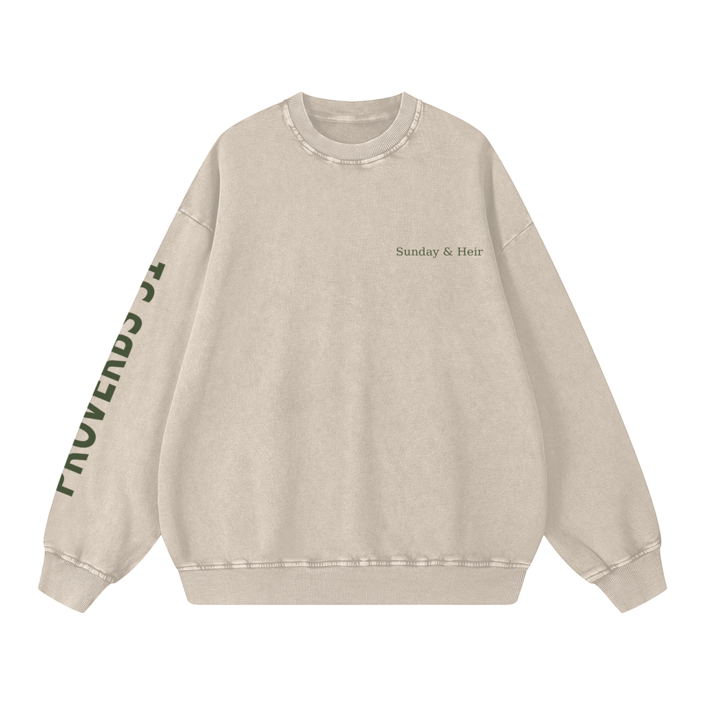 Proverbs 31 Snow Washed Oversized Crewneck