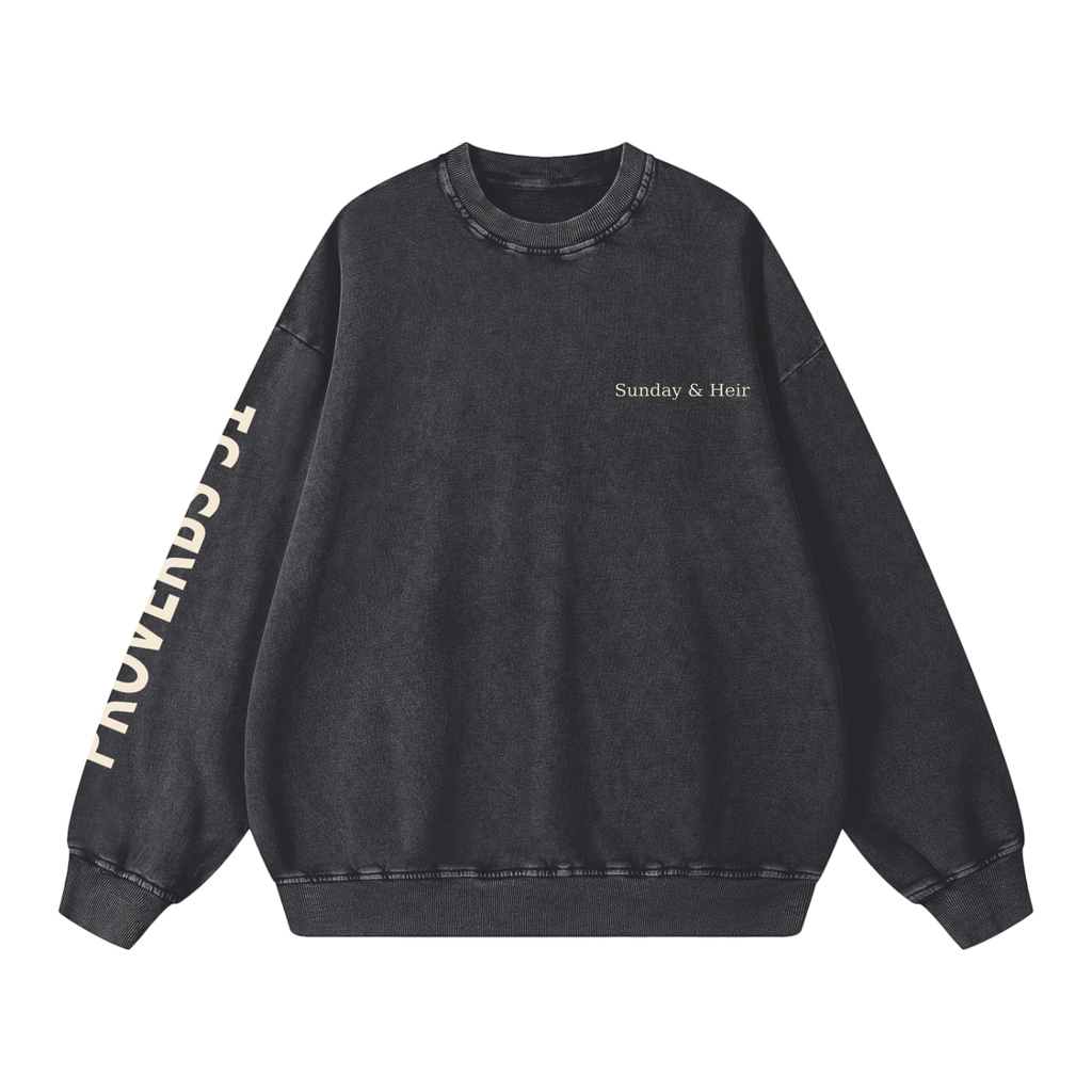 Proverbs 31 Snow Washed Oversized Crewneck
